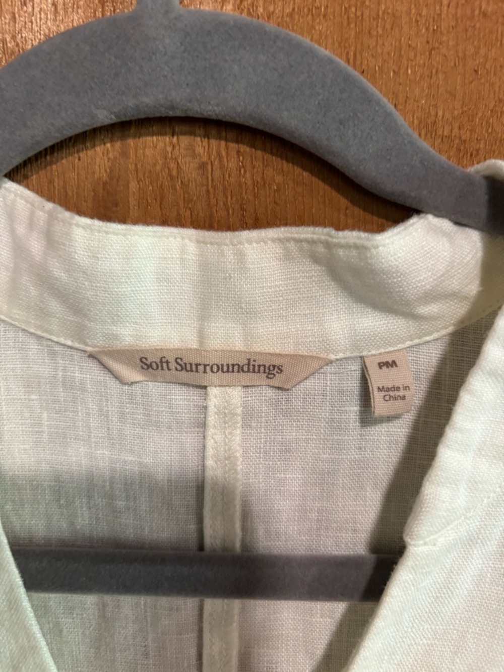 Soft Surroundings 100% Linen Lagenlook Kaftan Dress in Ivory - Medium - Picture 4 of 5